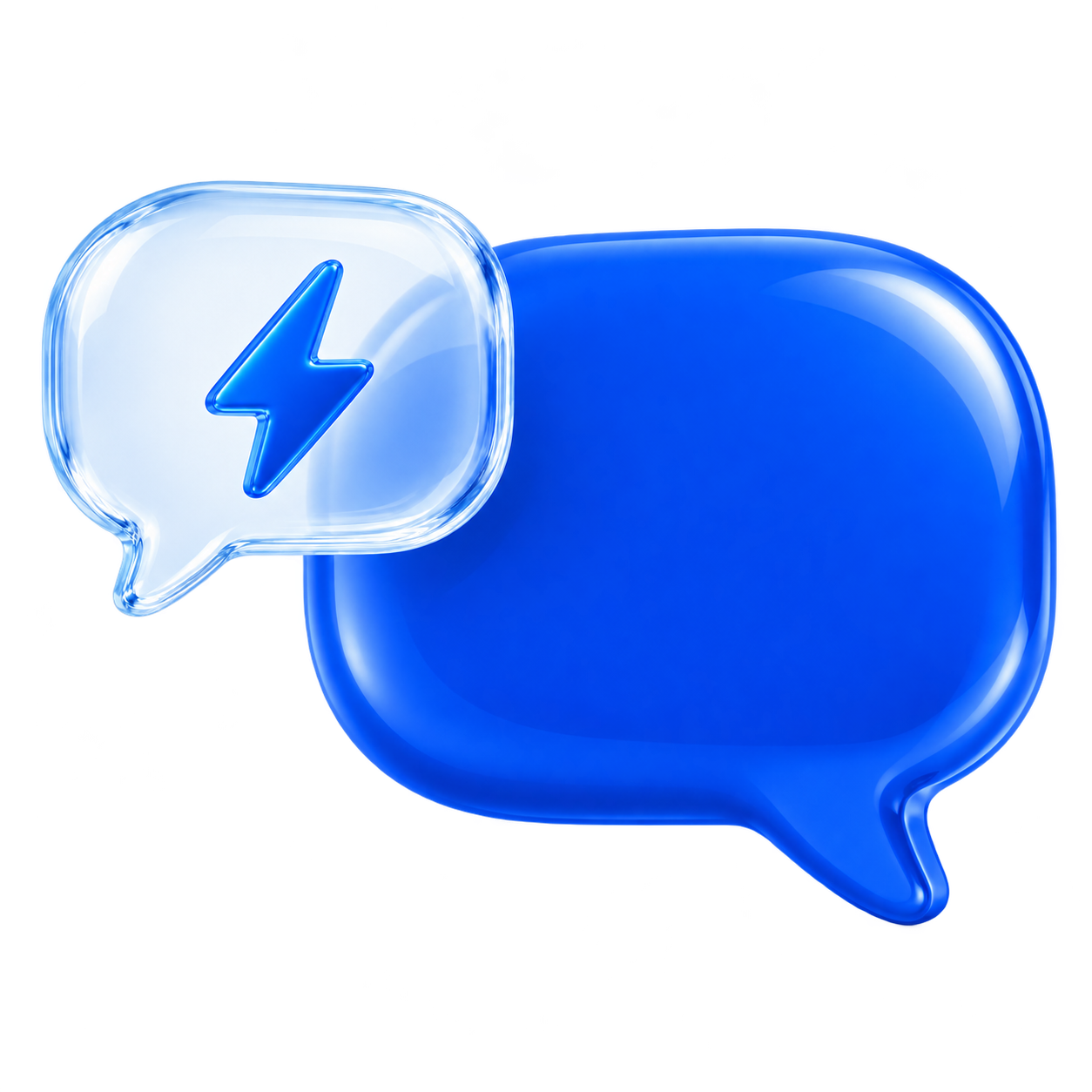 Dois balões de conversa azuis de AutoMensaje